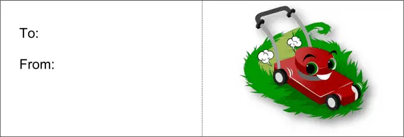 Mow The Lawn (white background) Printable Gift Card